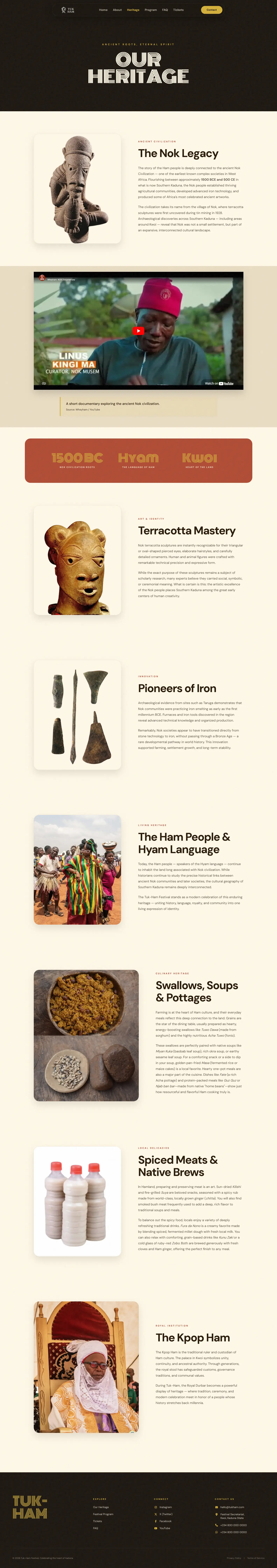 Screenshot of the Tuk-Ham Festival Website